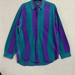 Alexander Julian Men's Vibrant Purple and Teal Shirt